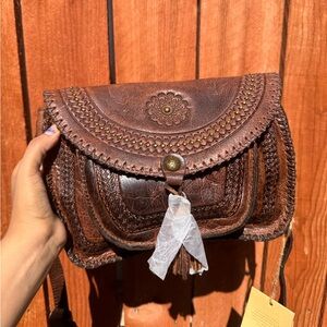 Patricia Nash Brown Leather Crossbody Bag